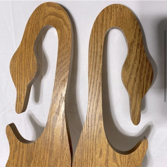 Vintage 90s Wooden Geese Wall Decor  Pair - Picture 4 of 13